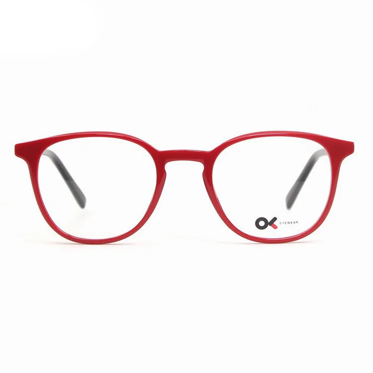 

93201 C4 Hot Selling Fashion Round Acetate Optical Frames Optics, C4 red