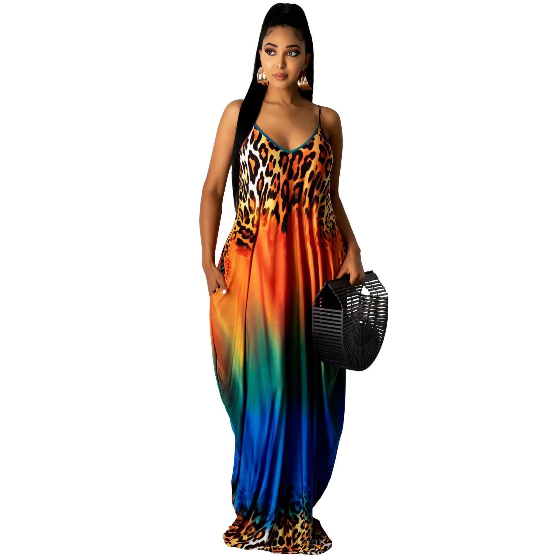 

Ladies Casual Dresses Outfits Summer Long Skirt One Piece Leopard Sexy Club Wear Bandage Elegant Prom Maxi Women