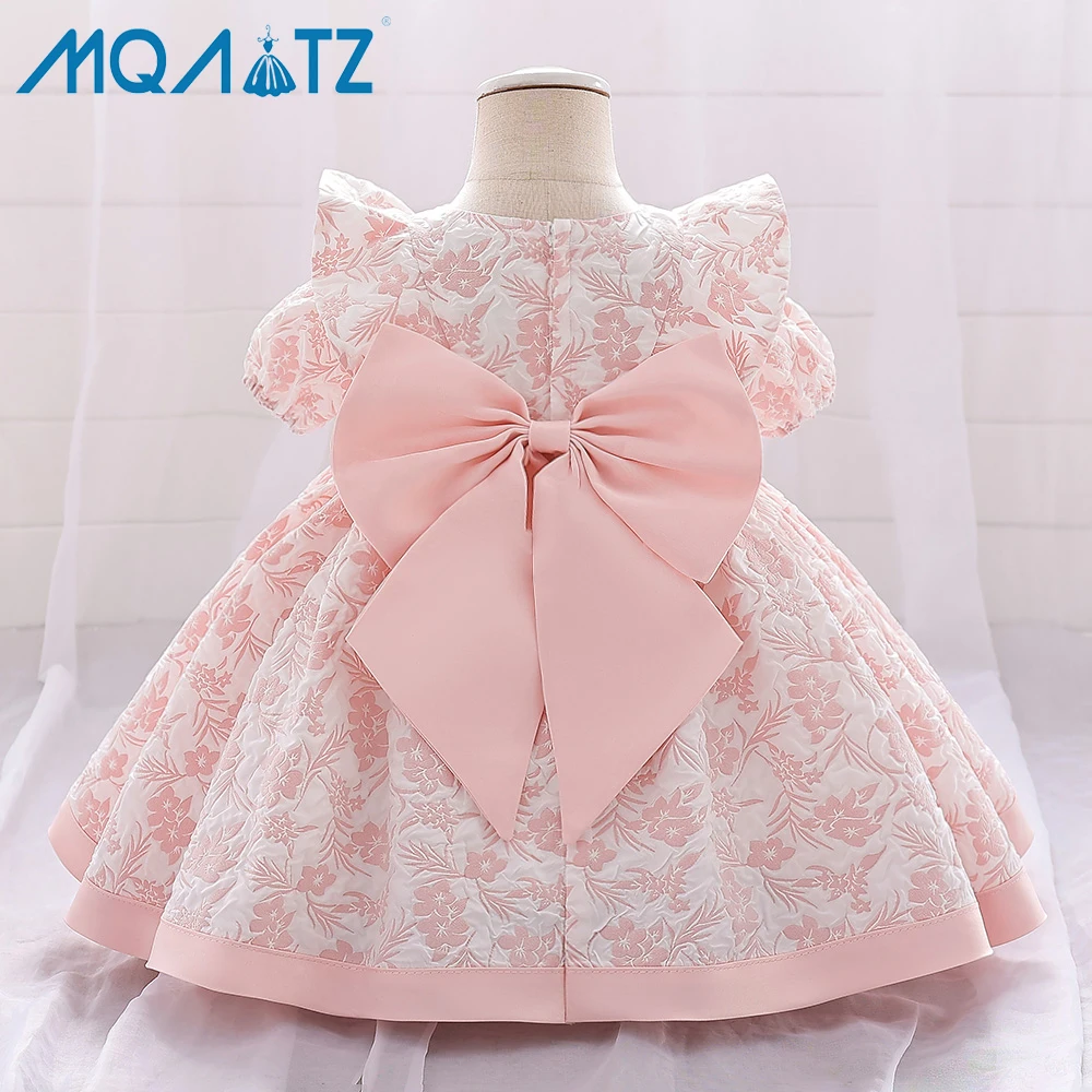 

MQATZ wholesale flower embroidery bow little baby girl frocks birthday kids wedding party dresses for baby girls L2163XZ