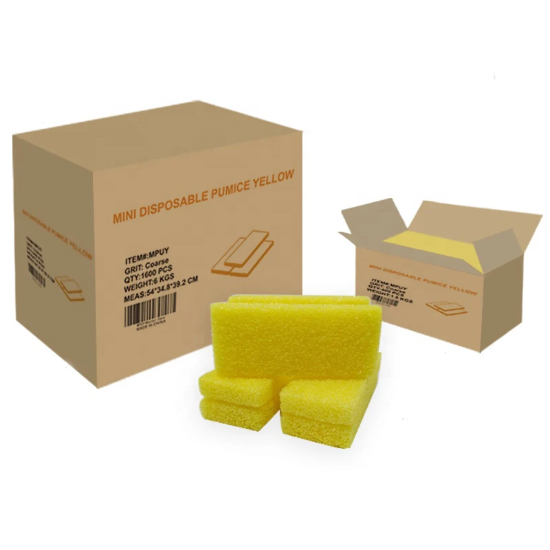 

Nail Salon Mini Coloring Disposable Pumice Stone 1600 Pcs/Case, Yellow/purple