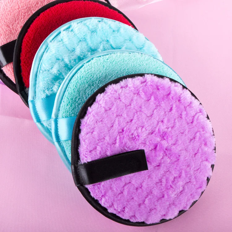 

2021 hot sale pads Custom Package Washable Microfiber Makeup Remover Pad