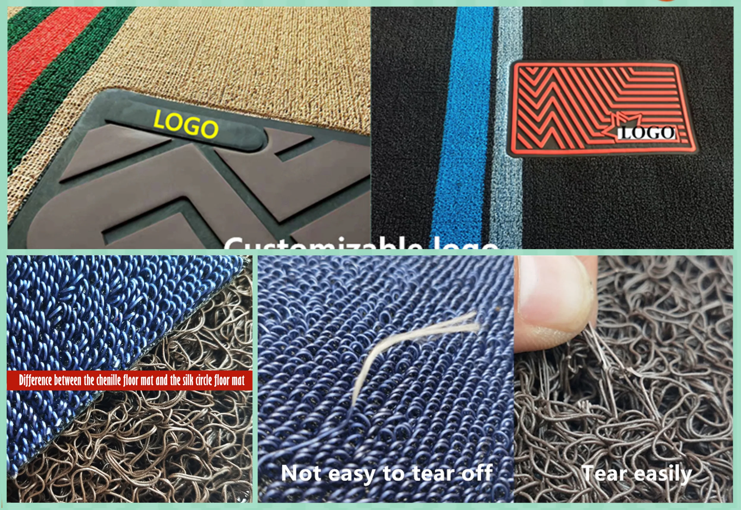 Heavy Duty Luxury Auto Floor Mat With Nibbled Backing All Weather Vinyl