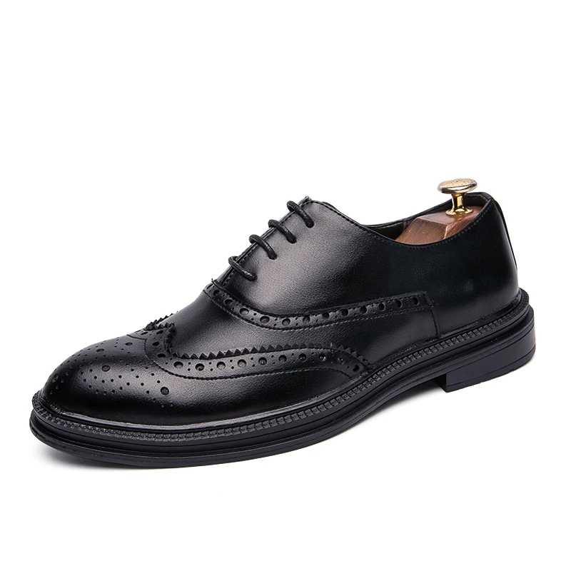 

NY-2252 pointed leather shoes man wedding shoes big size hollow dress shoes