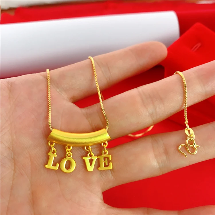 

Hd0223 Gold Plated necklace letter LOVE Gold-Plated Accessories 14K Gold Necklace For women