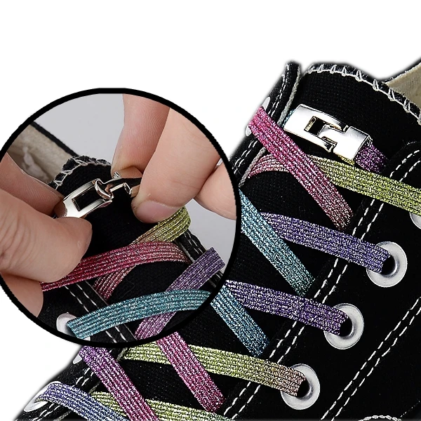 

2021 newer quick no-tie shoelaces elastic strap cross buckle shoelace wholesale, 25colors