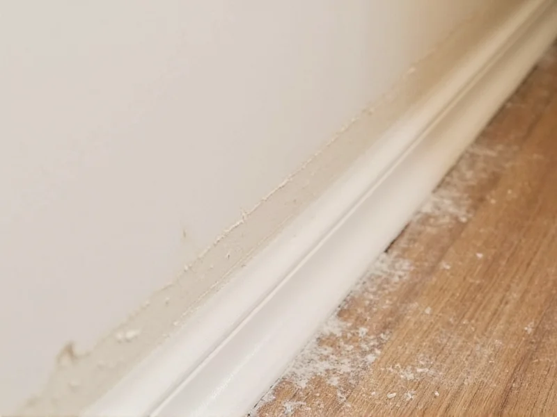 Diatomaceous earth applied along kitchen baseboard