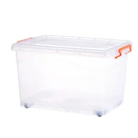 

Wonderful Household Plastic Transparent Clothing Toy Snacks Quilt Sundries Super Large Storage Organizers Box Bins With Wheels
