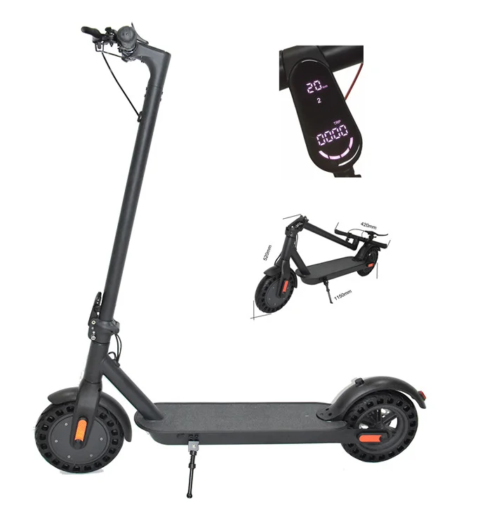 

2021 Europe Warehouse Adult Electric Scooter For 20KM Long Range Light 350W Folding 10 Inch Scooter Electric Scooters For Adults, Black