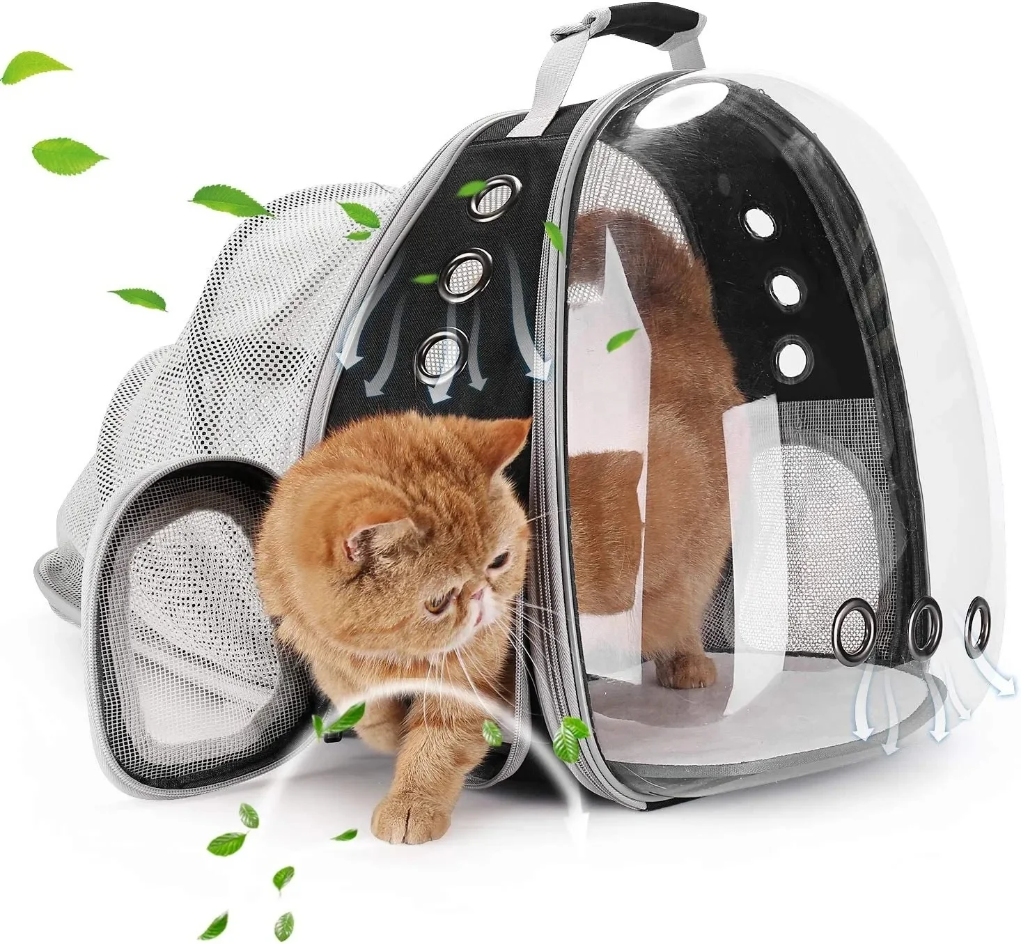 

Hot Sale big space Expandable Lengthening Pet travel Backpack Transparent Breathable Outdoor Cat Carrier Backpack