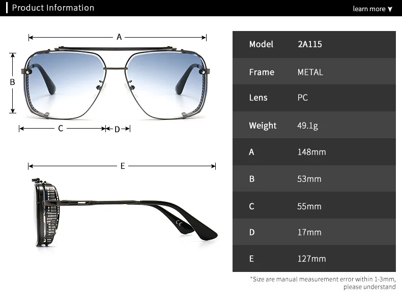 Luxury Brand Design Fashion Mach Six Eight Style Gradient Lens Sunglasses PUNK Men Vintage Brand Design Sun Glasses Oculos 115