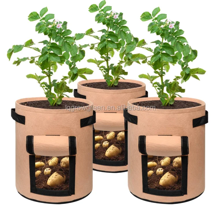 3/5/7/10/15/20/25/45/60 Gallon Felt Fabric Pot Grow Bag For Trees Buy