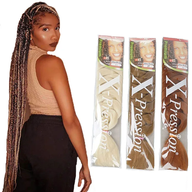 

Wholesale Jumbo Braiding Hair Extensions Yaki Straight 41inches 165g African Synthetic Fiber Braid Hair In Bulk Hair Attachment, Black red pink green grey brown