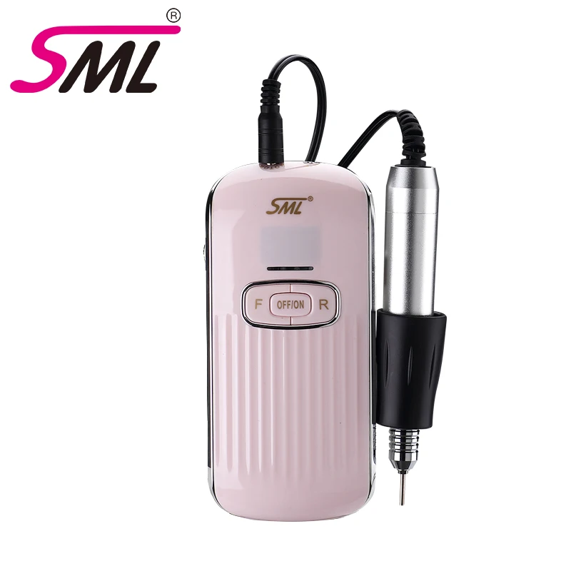 

SML Manufacturer best beauty equipment portable rechargeable 35000 rpm cordless efile pink nail drill machine