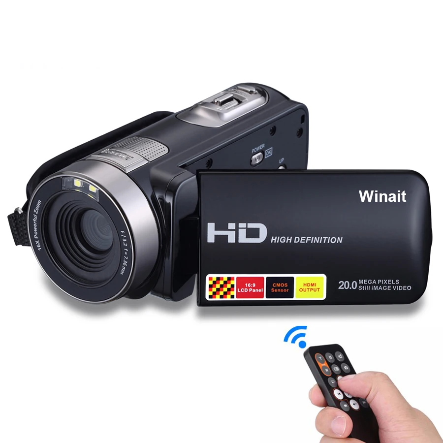 

Winait 24MP night vision digital video camera with 16x digital zoom and 3.0'' touch display camcorder