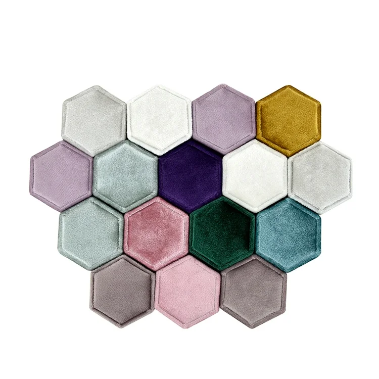 

2021 new best-selling velvet hexagon ring box jewelry box velvet jewelry box factory stock can be customized LOGO, Velvet color card (140 colors)