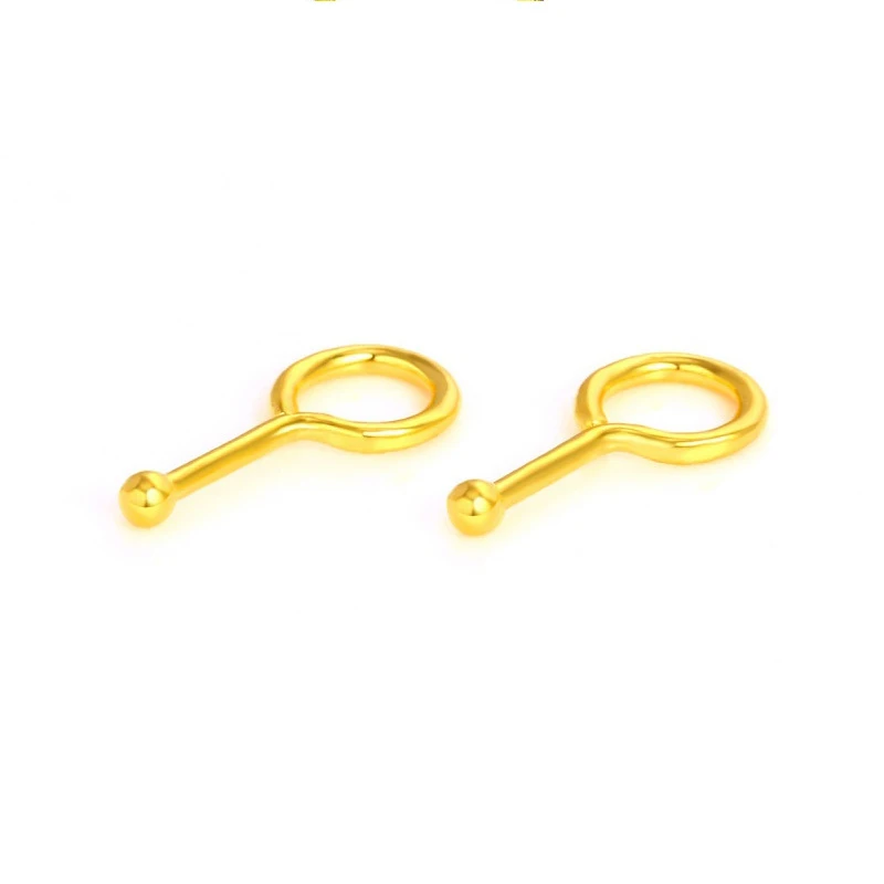 

Certified Gold Stud Earrings Female Glossy Small Round Bead Stud Earrings Gold Bead Ear Hooks Pure Gold 999 2021 Trend