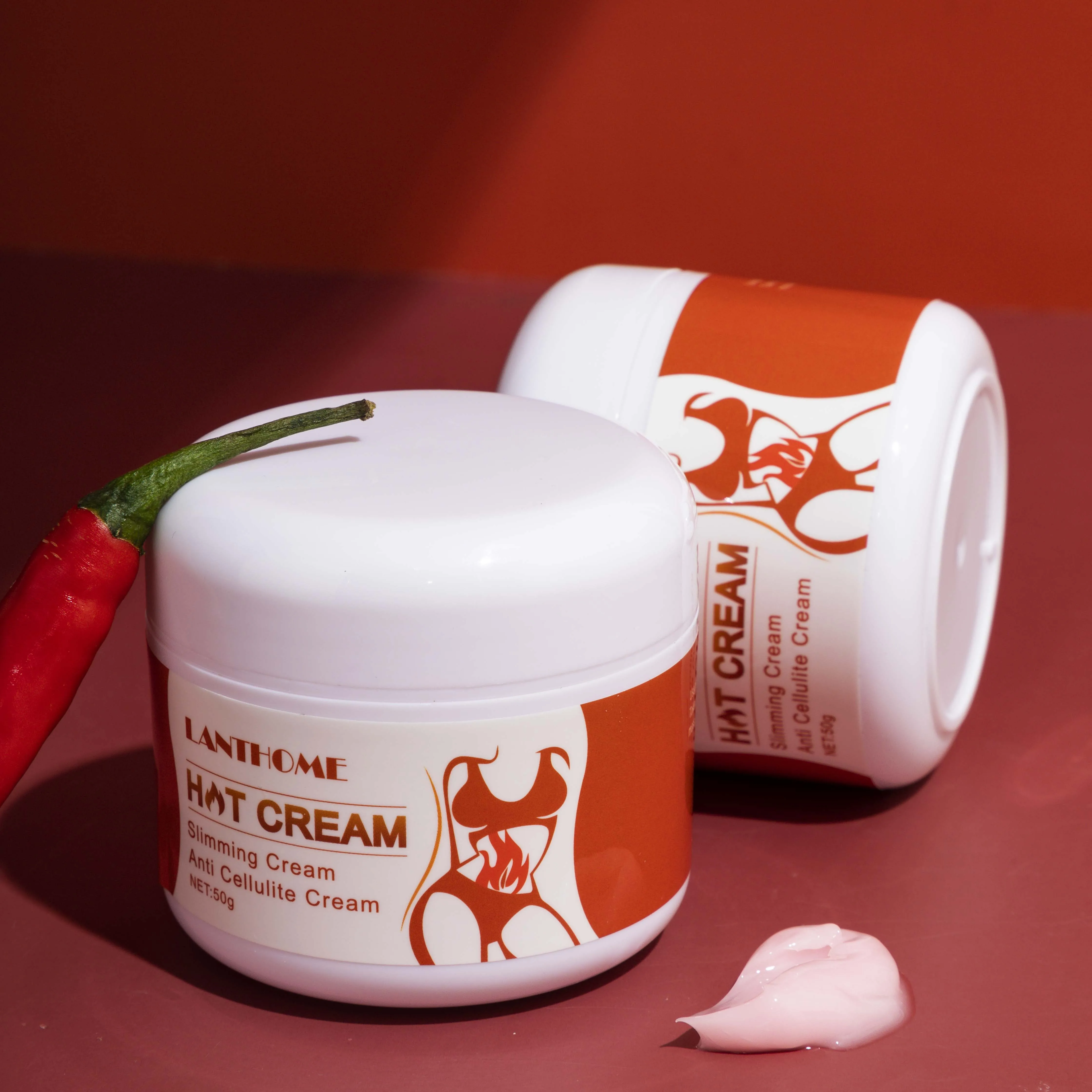 

lanthome Wholesale Private Label Anti Cellulite Hot cream fat burning smoothing skin leg face waist sore rub slimming cream
