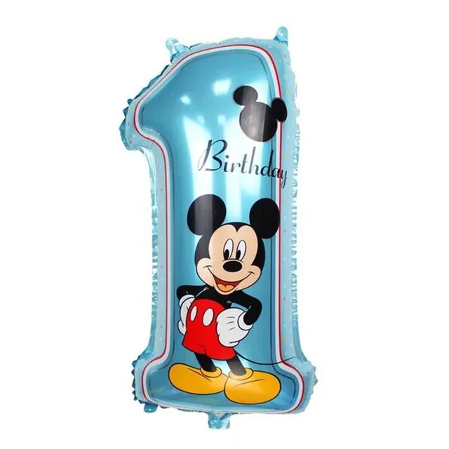 Baby 1st Birthday Mickey Mouse Minie  Blue Pink Number Helium Foil Balloon 30" . 