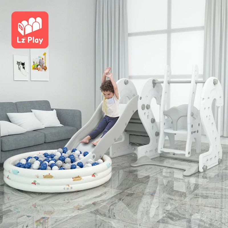 

LZplay swing kids plastic for children indoor slide, Yellow/white/customized color