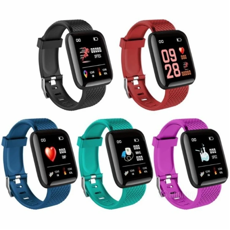 

1.3 Inch Color Screen Waterproof Smart Watch 116 Plus Sport Smart Bracelet Fitness Tracker Heart Rate And Blood Pressure, Black, red, silver, gold