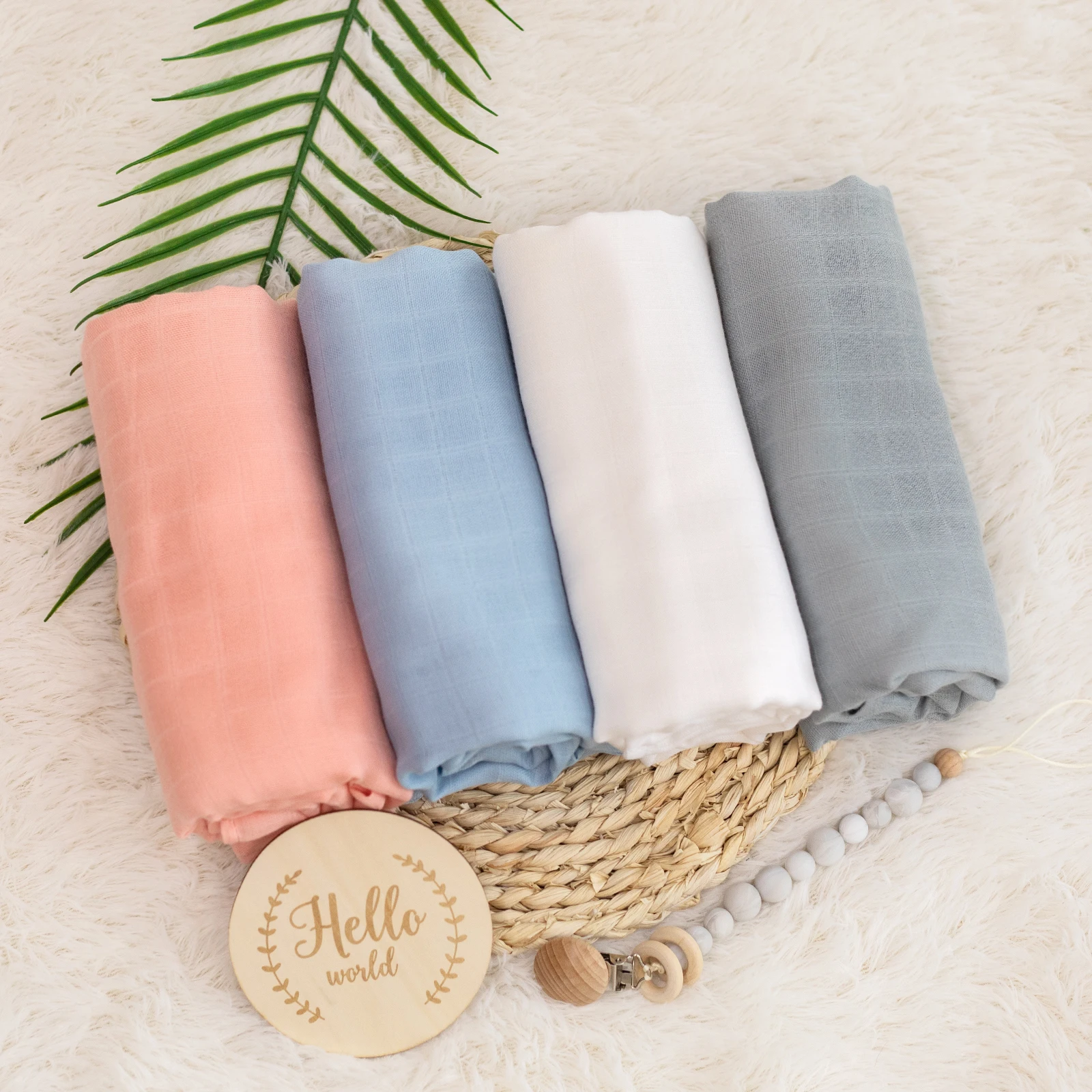 

C'dear 2022 New Plain Color Baby Blanket Swaddle Muslin Swaddle Blankets Bath Towels 70%Bamboo 30%Cotton Hotel//