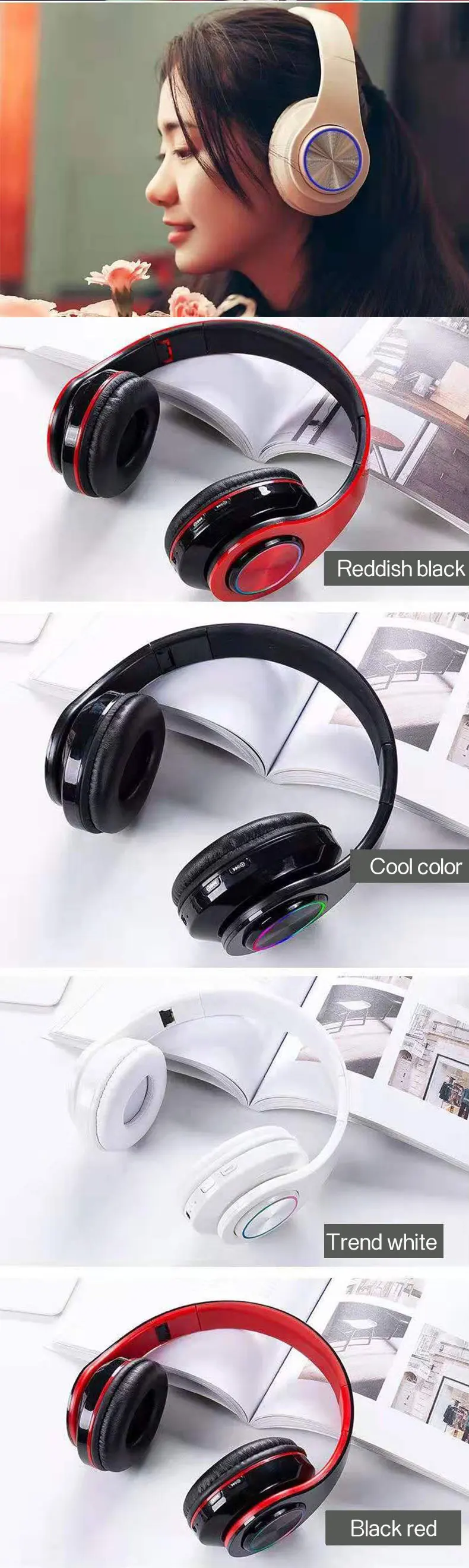Golden Sky Customized High Quality Wireless Funky Headband Headset Earphones Bluetooth Earpiece Headband Earphone Free Shipping - ANKUX.COM