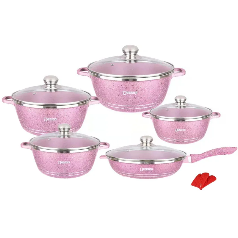 

OEM 12pcs 20cm 24cm 28cm pink pots and pans non-stick pot pan aluminum non stick granite soup & stock pots cookware sets, Pink,red,blue,black,dark purple,lavender,claret,,green