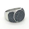 New Style Wholesale Men's Hiphop Jewelry Black Zircon & Black Plating Rings 316L Stainless Steel Jewelry Punk Rock Biker Ring