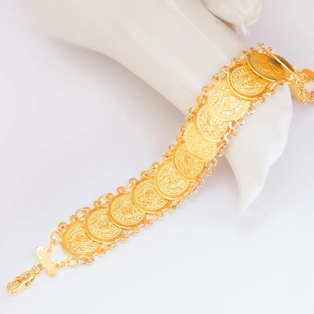 

Ethlyn Classic Women Coin Jewelry Gold Color Women Bracelet Islamic Arabic Middle East Gifts B37B