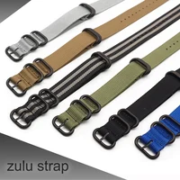 

Wholesale 6 Colors Heavy Duty Woven Nylon Watchband NATO ZULU Strap 20mm 22mm Bond Color Replacement Watch Band