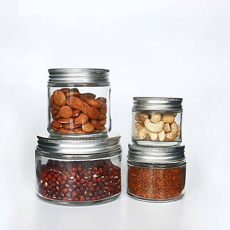 

Clear Straight Side Jar 250ml 300ml 500ml Honey Jam Storage Container Glass Jar With Lids, Clear glass jar