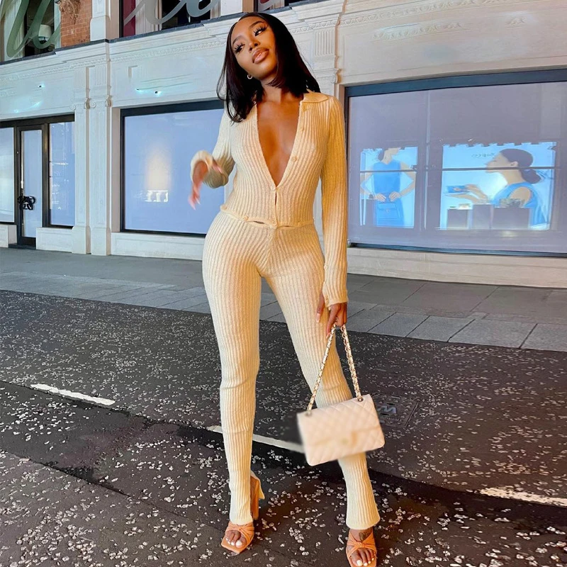 

Wholesale Price Bow Neck Plain Bodysuit Long Sleeves Winter Rib Women Jumpsuit