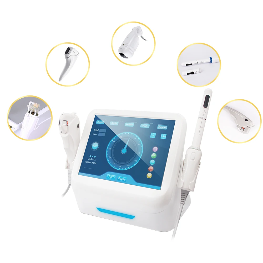 

factory anti wrinkle equipment hifu face skin lift body slim sculpting vaginal tightening 3D 4D hifu machine, White