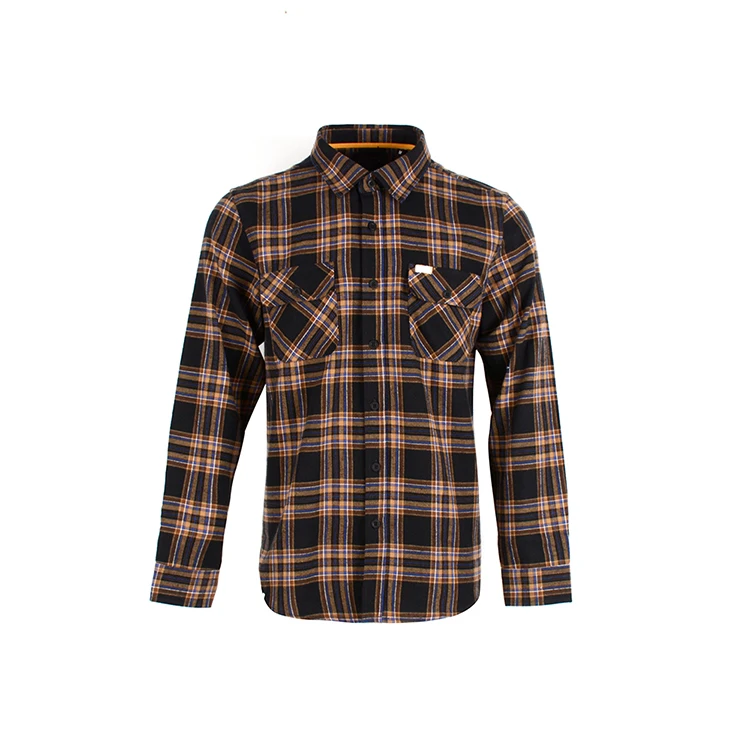 

Wholesale comfortable vintage loose fit mens trendy plain plaid flannel shirt for autumn
