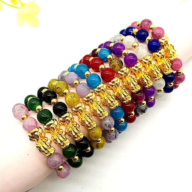

Pixiu Guardian Bracelet Bring Luck Wealth Beads Strand Bracelets Chinese Fengshui Wristband Unisex Lucky Wealthy for Men Women