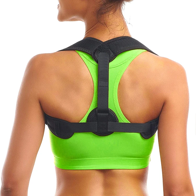 

Adjustable back support brace belt stretcher straightener magnetic body posture corrector shoulder Posture Corrector, Black