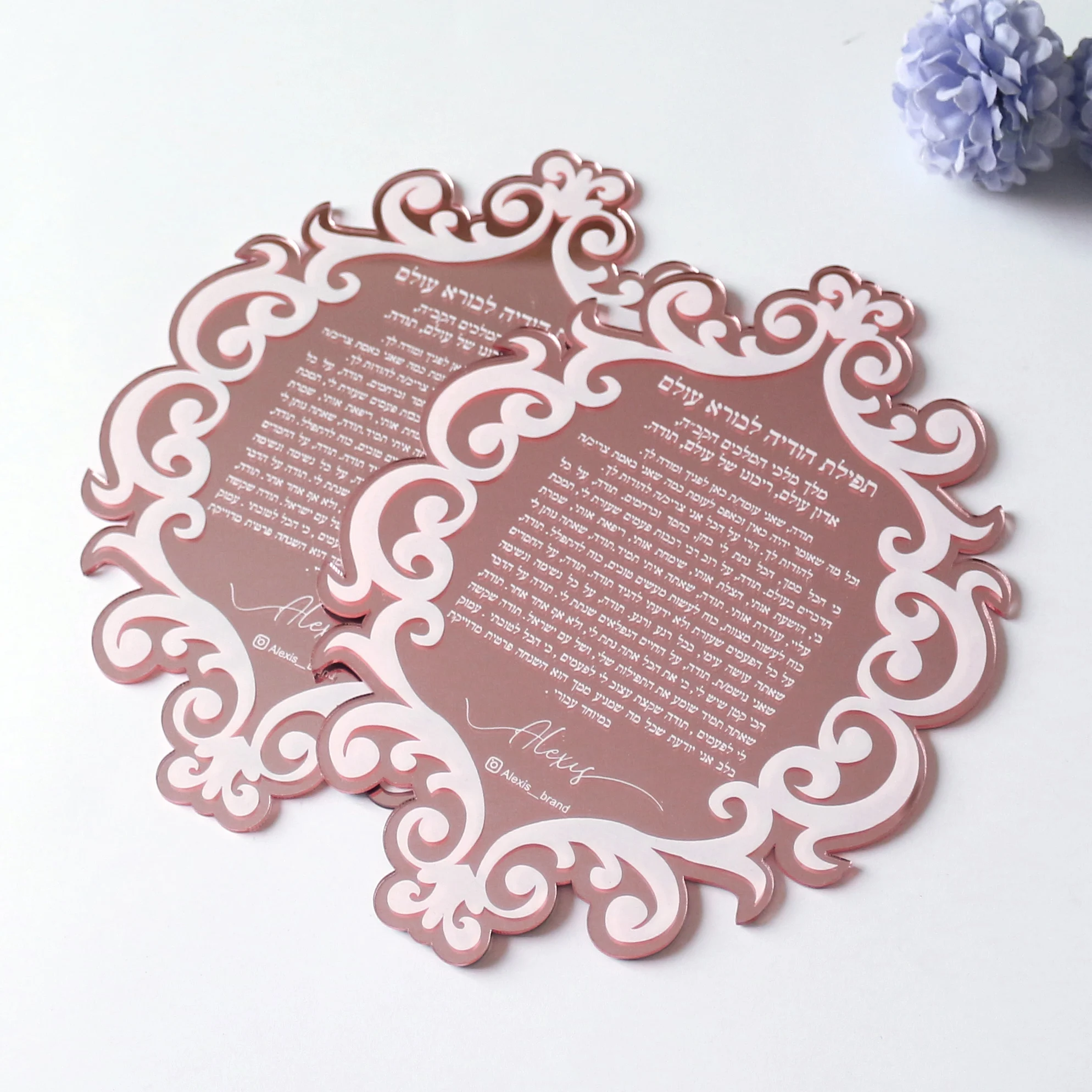 

New magic mirror shape rose mirror acrylic hotel menu card fairytale theme wedding invitation cards