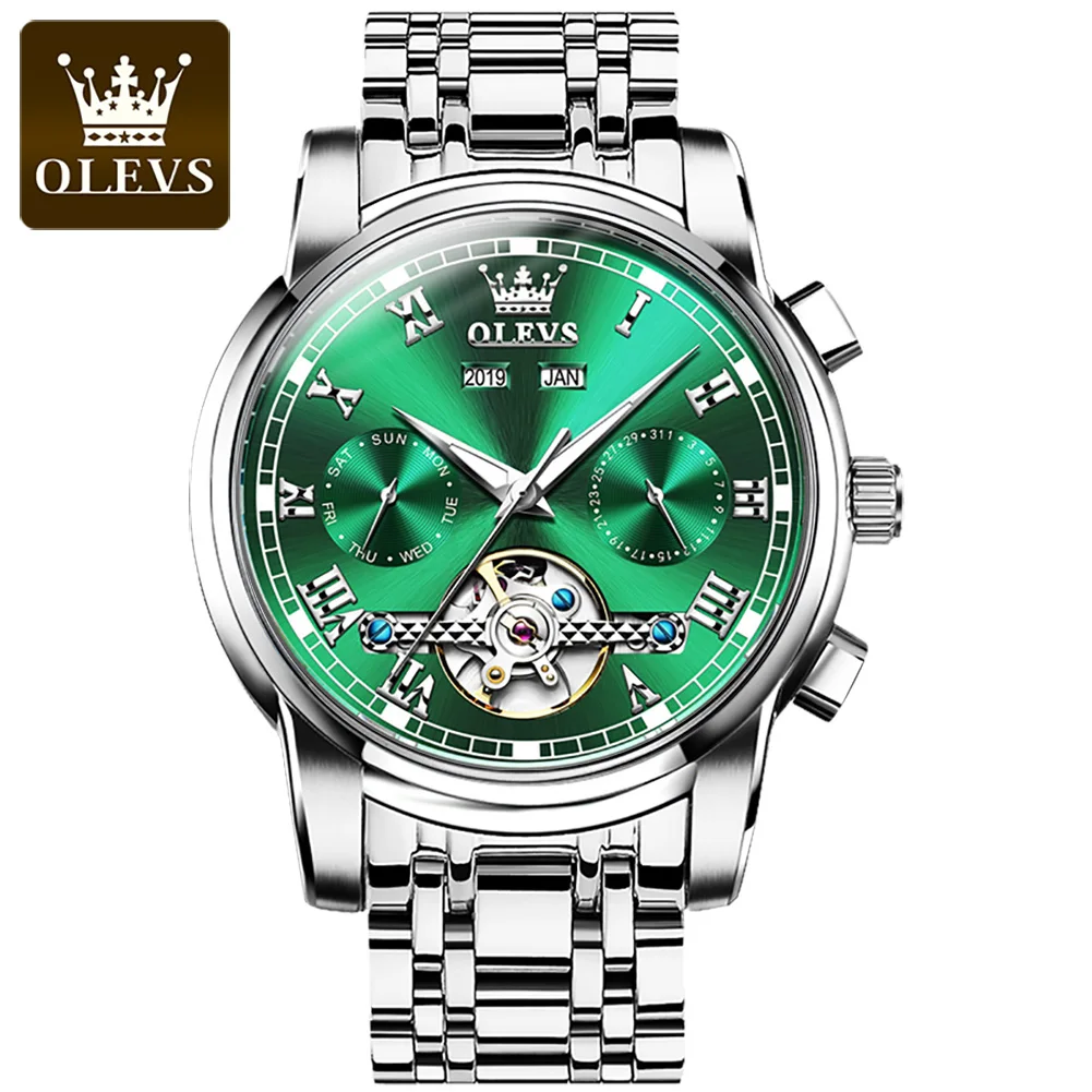 

OLEVS 6607 Hand Watch Water Resistant Feature Stainless Steel Mechanical Watch Fashion Relogio Masculino Timepiece Wrist Watch