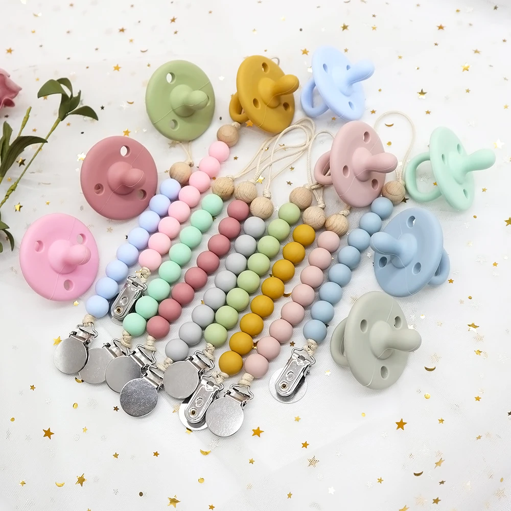 

customize newborn natural pacifiers packaging baby feeder silicone feeding teething pacifier nipple holder infant pacifier, Customized color