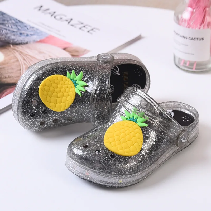 

Summer Baby Gel Shoes Fruit Jelly Slippers Children's Hole Shoes Boy Girls Sandals Dual Led Light Shoes, Picture