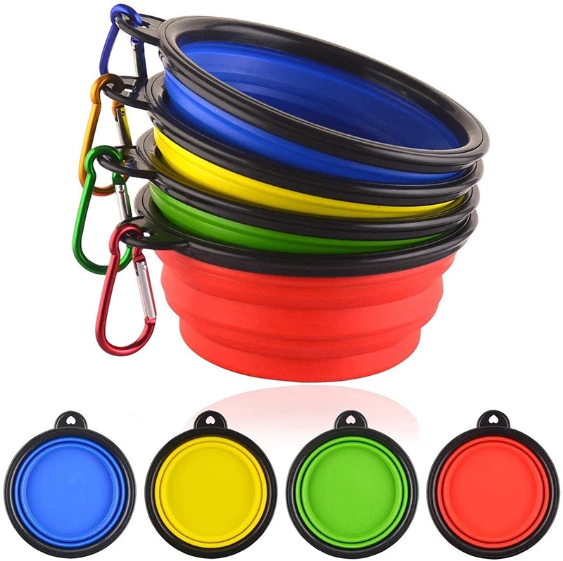

Amazon Hot Sale Portable Personalized Collapsable Foldable Silicone Pet Bowl Eco-friendly Wholesale Folding Dog Bowl