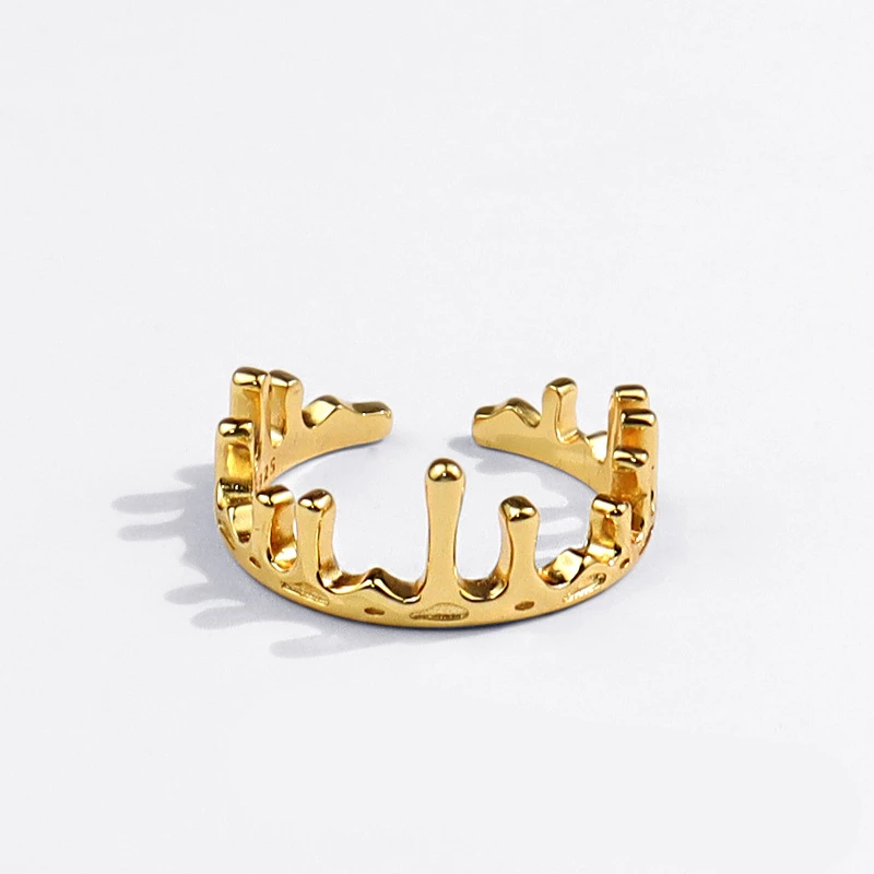 

New 2021 Hot Sale Irregular Castle Crown Trend Ring Open Ring