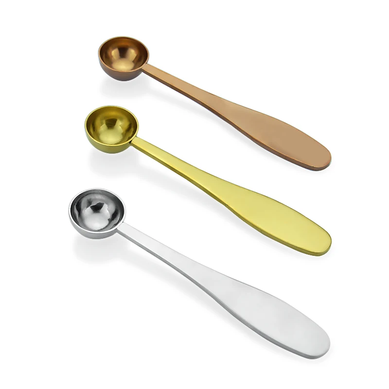 

Hot sale 2020 products brass teaspoon rose gold scoop 2g 5g measuring spoon, Rose gold, black, gold
