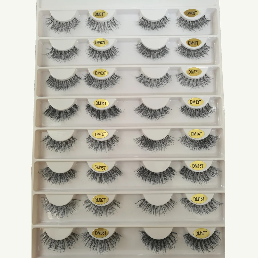 

New Eyelashes 3d silk Lashes Transparent Clear Band Silk Eyelash mink strip lashes clear band short soft faux mink eyelashes