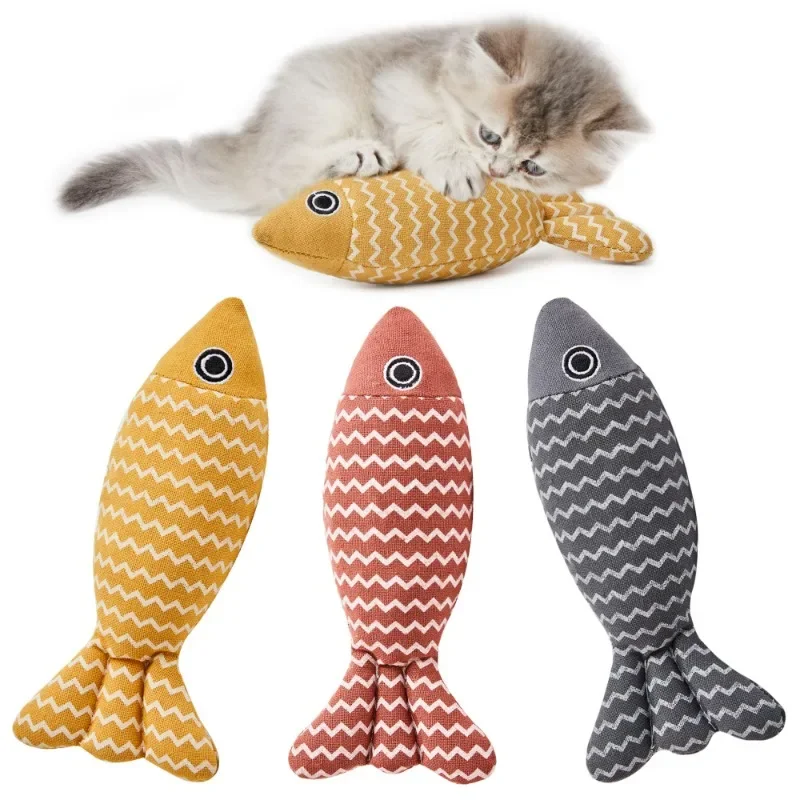 

Cat Toys Fish Sound Soft Cloth Cat Catnip Toys Line Interactive Kitten Exercise Kicken Indoor for All Breed Cat Products