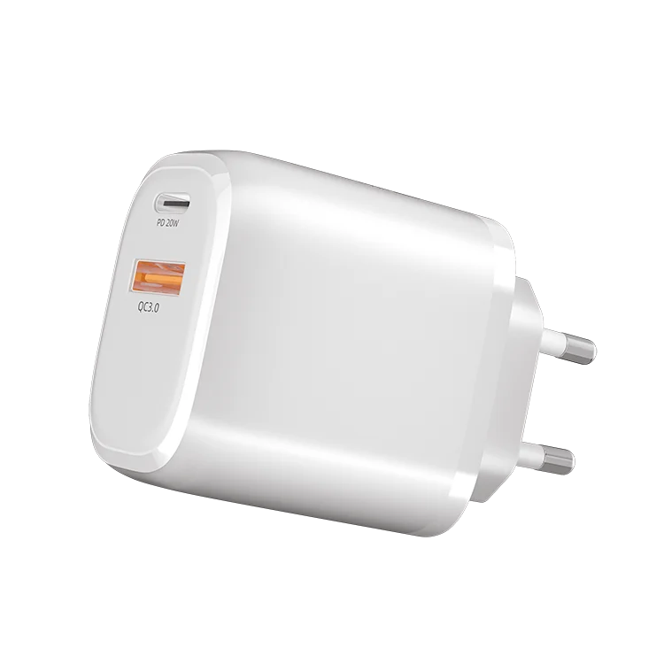 

Wholesale PD 20w super charge dual port usb wall charger type c fast charging qc 3.0 usb c pd charger adapter, White black