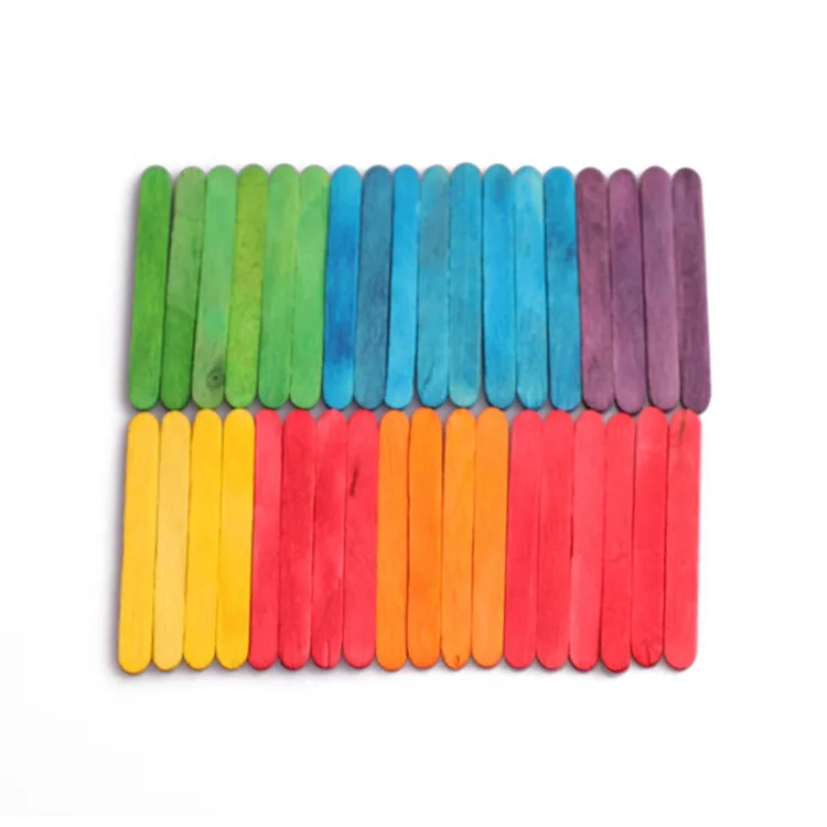 

High Quality Natural Wooden Food Grade Wood Popsicle Craft Sticks, Colorful