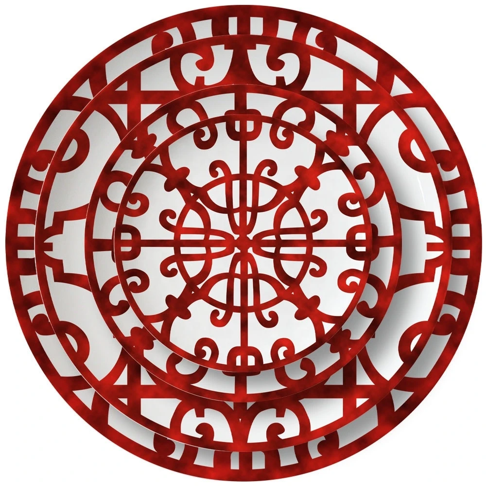 

Hot seller classic fashion red nordic plate for wedding