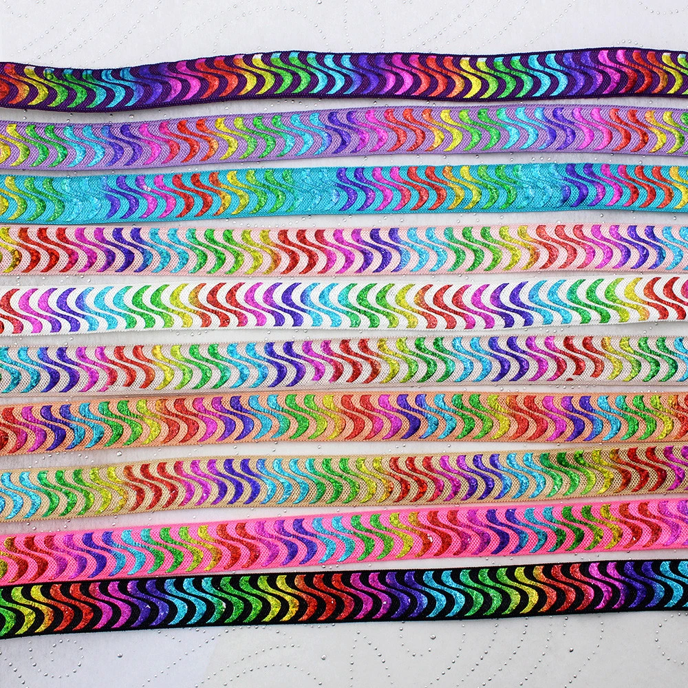 

Wholesale Bright Designer Customized Hair Tie Elastic Ribbon For Decoration Accessories, 10 colors
