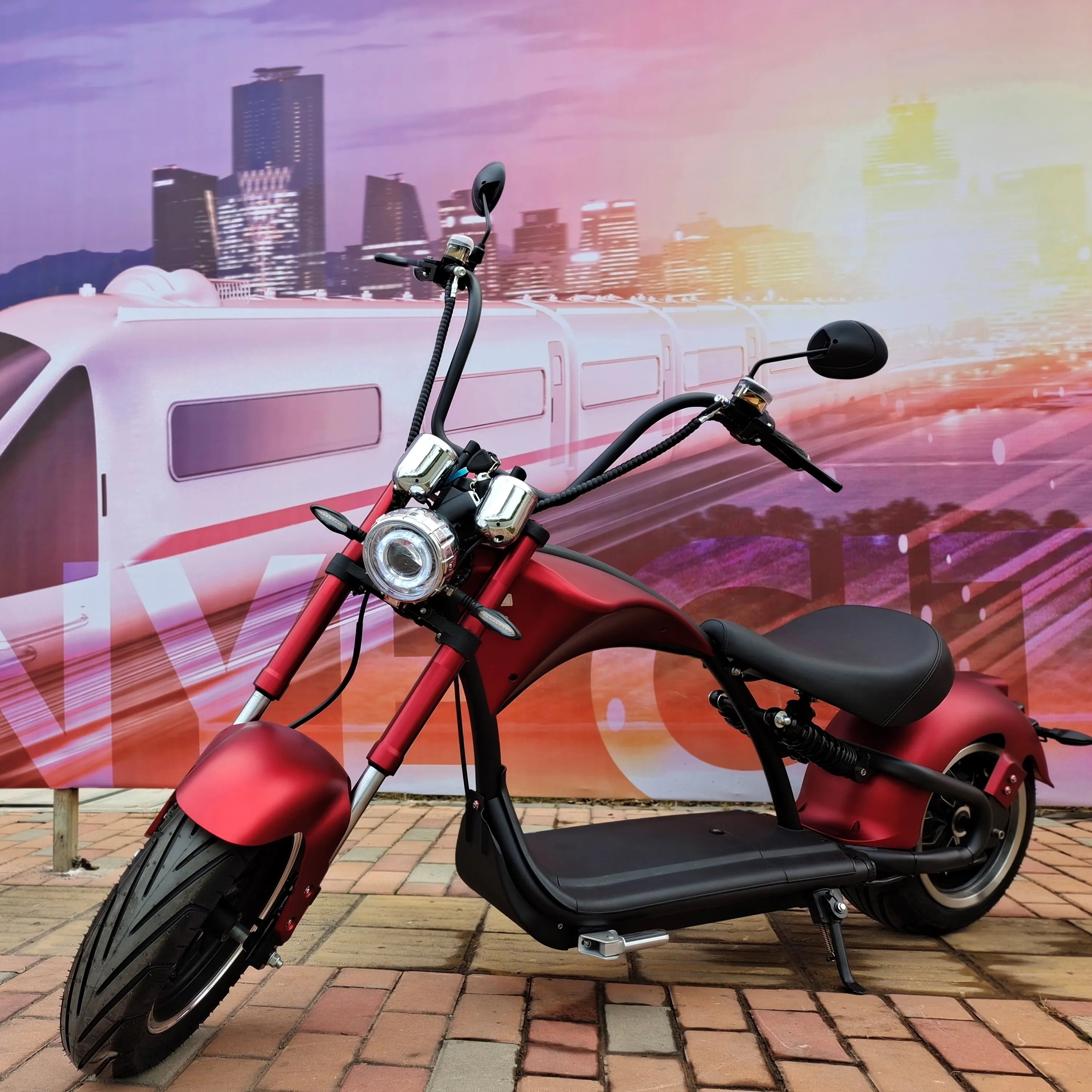 

EU warehouse stock ready to ship Matt red good quality chopper electric scooter model M1, Customized